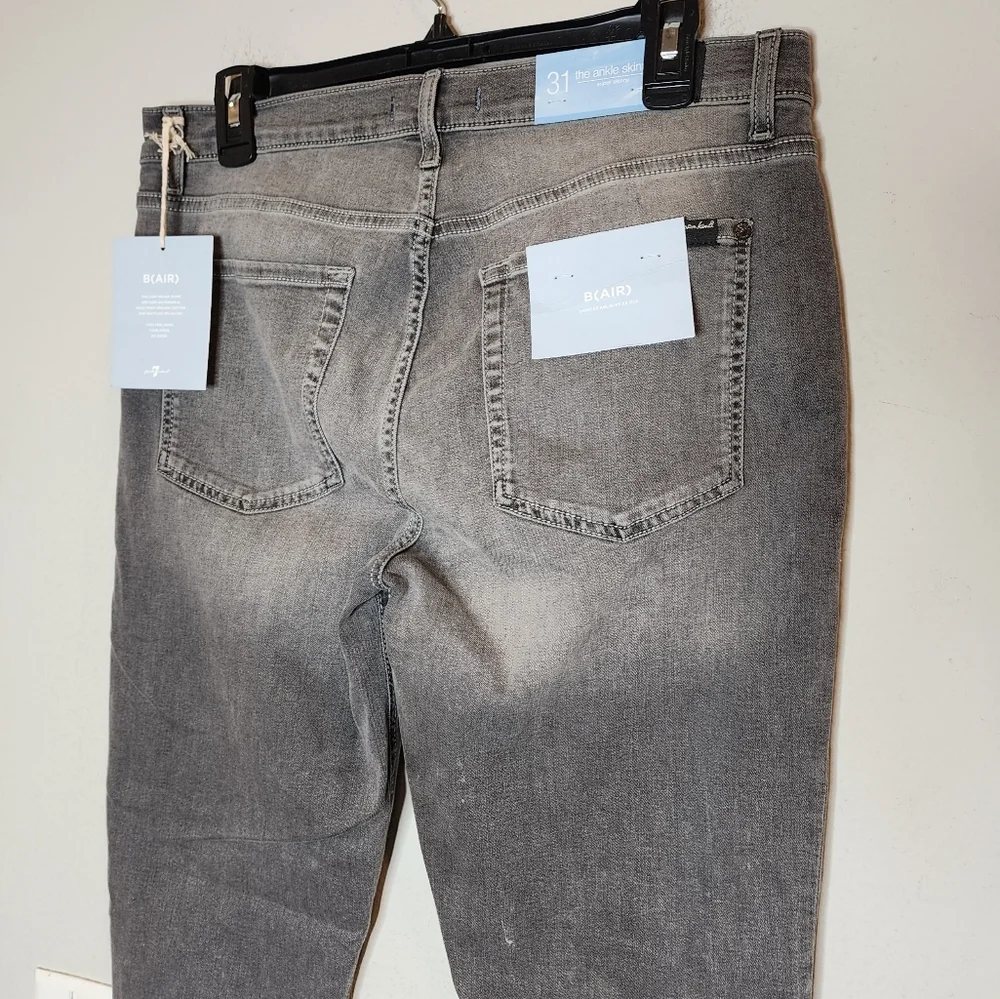 NWT 7 For All‎ Mankind B(air) Denim Grey Ankle Skinny Jeans Women's Size 31 (12)